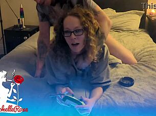 Freeuse gamer girl dogged and creampied.