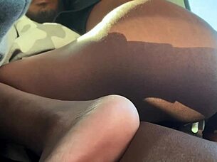 bubble butt ebony wife loves car sex with wet pussy riding big cock