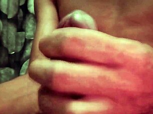 Hot Guy With Big Hairy Cock Strokes In Bathroom