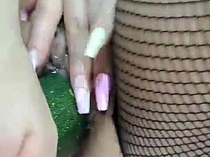Colombian Whore Rabbitquicky Uses Cucumber In Wet Pussy