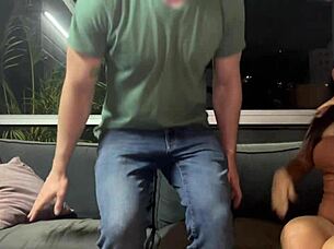 Latina lesbian neighbors invite white guy to breed them bareback