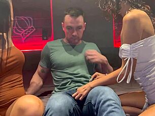 Latina lesbian neighbors invite white guy to breed them bareback