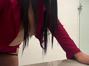 I Break My Mother-In-Law's Pussy When I Catch Her Peeing In The Bathroom