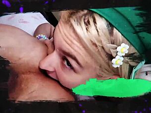 Curious blonde babe enjoys pussy fucking in sideways position.