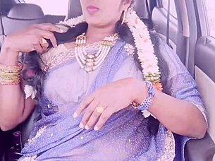 indian car sex with beautiful tourist aunty and driver, dirty talks