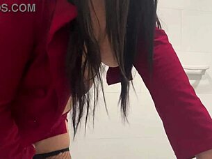 I Break My Mother-In-Law's Pussy When I Catch Her Peeing In The Bathroom