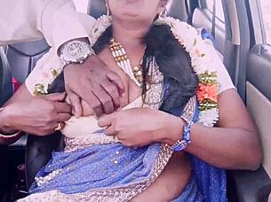 indian car sex with beautiful tourist aunty and driver, dirty talks