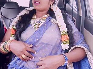 indian car sex with beautiful tourist aunty and driver, dirty talks