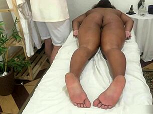 Young amateur girl gets filmed during intense massage session.