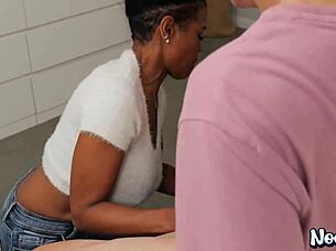 Big Tits Black Nurse Titty Fucks And Swallows For Patient's Blue Pill Problem.