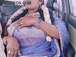 indian car sex with beautiful tourist aunty and driver, dirty talks