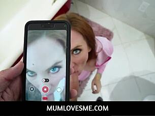 why is this big tits redhead milf riding her stepson in pov video?