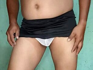 excited in white thong