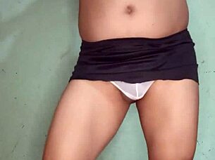 excited in white thong