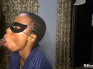 Sexy Ebony Babe with Natural Tits Gives an Incredible Blowjob!