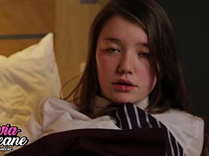 Can This British College Student Handle Fingering Both Her Holes To Orgasm?