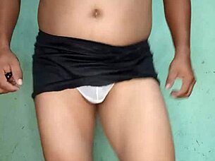 excited in white thong