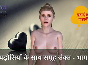 intriguing hindi audio sex story of group sex with indian neighbors part 2.