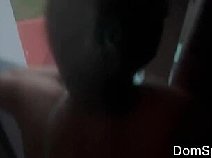 Slim asian girl screams during balcony fuck 😱