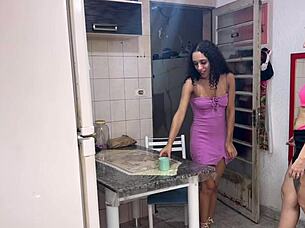 Tanned Blonde and Brunette Bisexual Babes Get Wild in Car Girl-on-Girl Action