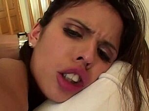 this latina babe can't wait to suck and ride that big cock, fingering her tits and getting anal