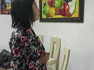 my step-nephew fucks me in the kitchen before work