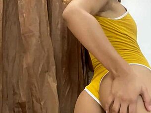 Skinny teen begs for monster cock in tight pussy