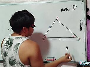 Learn Sexual Math With Nerdy Asian Student In Bedroom!