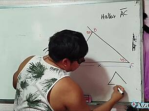 Learn Sexual Math With Nerdy Asian Student In Bedroom!