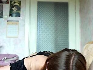 I give a sloppy blowjob and rimjob to a lucky guy, pushing my tongue deep in his asshole.