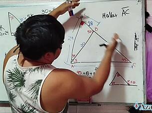Learn Sexual Math With Nerdy Asian Student In Bedroom!