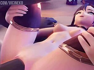 Mona battles hilichurl in epic showdown by vicineko