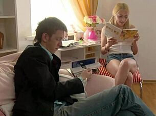 sweet blonde offers all holes to her mentor