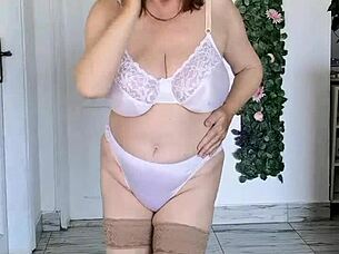 Busty Granny Rocks In Sexy Lingerie Dancing!