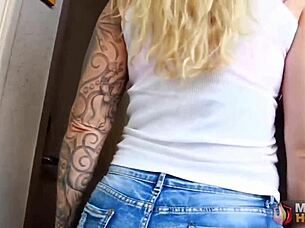 Inked Blonde Ryan Conner Sucks Rome Major's Dick and Gets Banged Hard!