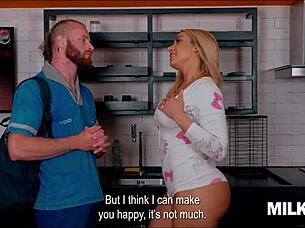 Big-Ass Blonde Pays Plumber with Hard Pussy Fucking