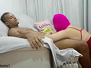 Hot Neighbor Pretends To Be Saint While Getting Fucked Bareback