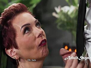 Gilf Widow Fucks Young Organizer At Husband's Funeral