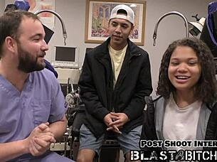 Michelle Anderson fucked twice in missionary while brother receives handjob