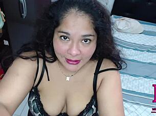 I suck my stepfather's cock and he cums on my tits