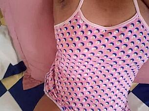 Mexican step-cousin shows erotic movements before masturbating, you watching?