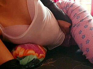 Cute girl invites you for some fun with bent over and vibrator!