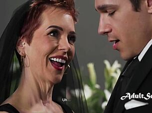 Gilf Widow Fucks Young Organizer At Husband's Funeral