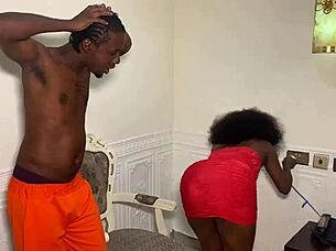 ebony house wife lured neighbor and seduced him to fuck her
