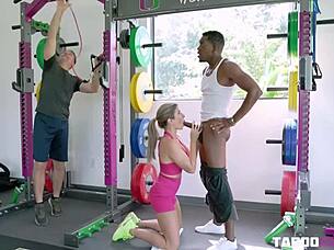 Cory Chase Cheats for Black Cock in the Gym