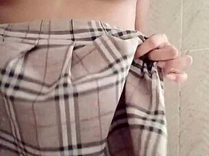 college girl masturbates in shower, gets caught.