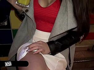 Horny stepdaughter Ayda Swinger pounds Dean Van Damme's cock hard