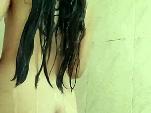 college girl masturbates in shower, gets caught.