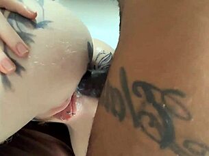 Blonde's Passionate Deep Anal With Tattooed Ass And Big Black Cock