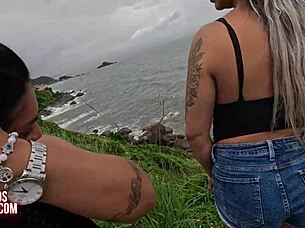 Couple Mattos Adventures on Beach with Hairy Anne Wet Fuck 😏